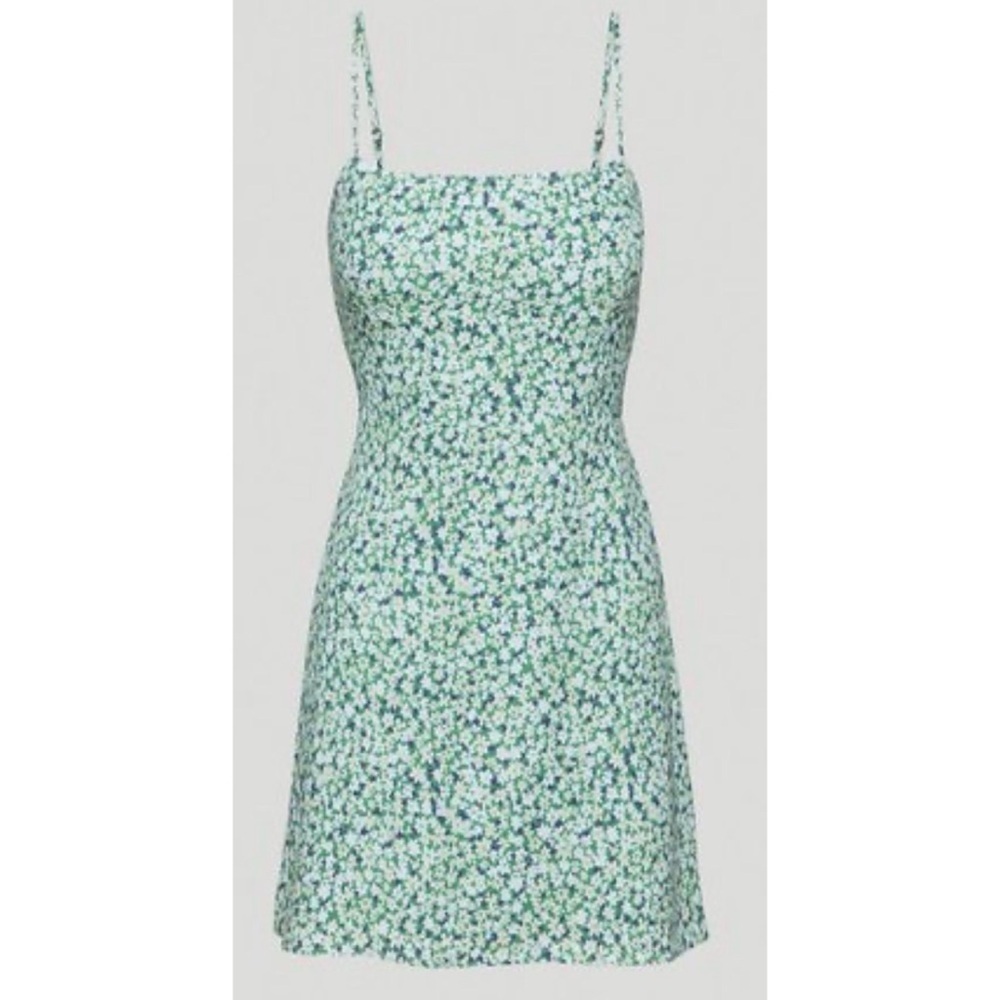 Aritzia Sunday Best Maude Floral Mini Dress Green